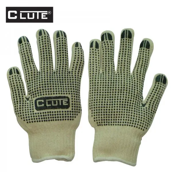 GUANTE DE HILO C/PTOS DE PVC PALMA Y DORSO CLUTE